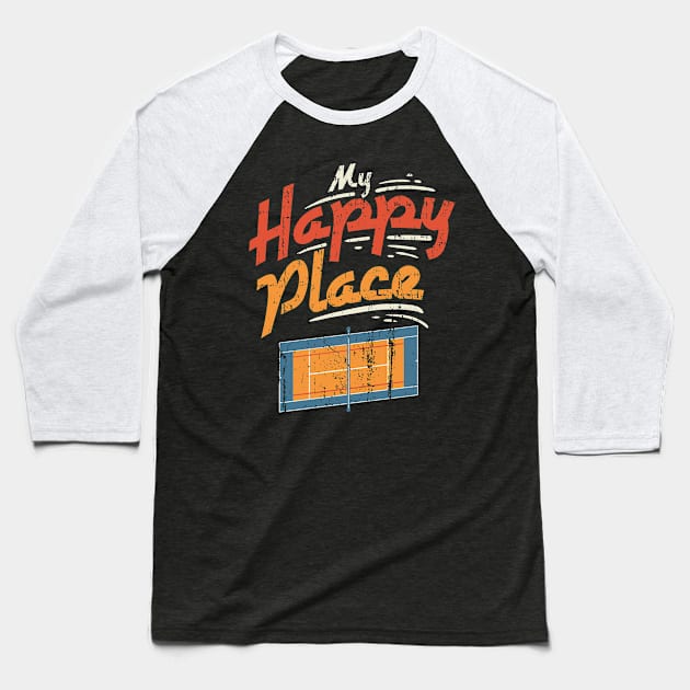 My Happy Place Tennis Center Court T-Shirt Baseball T-Shirt by biNutz